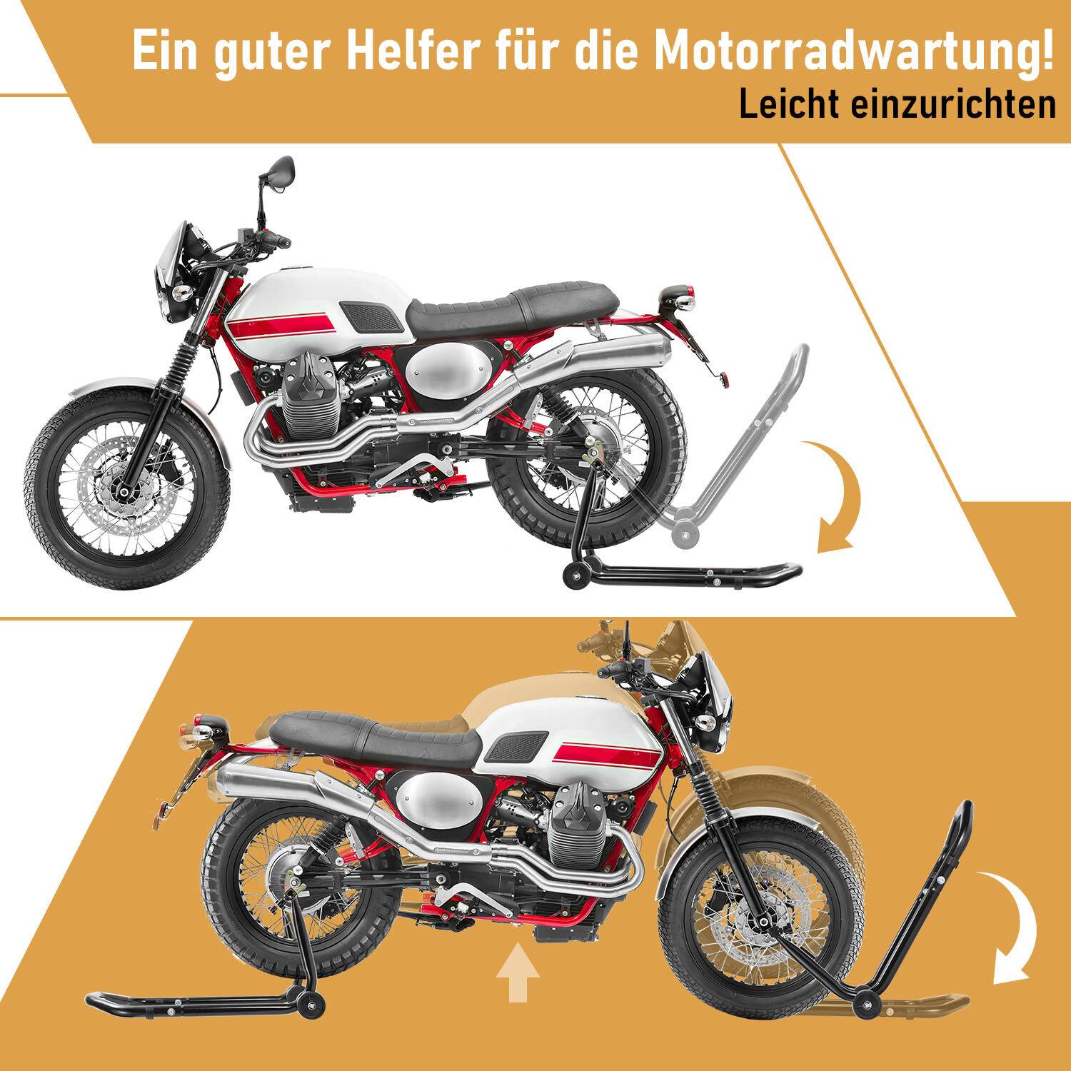 2x Motorradständer Verstellbare Vorder- und Hinterradständer, hauptsächlich Transportständer, für fast alle Motorräder