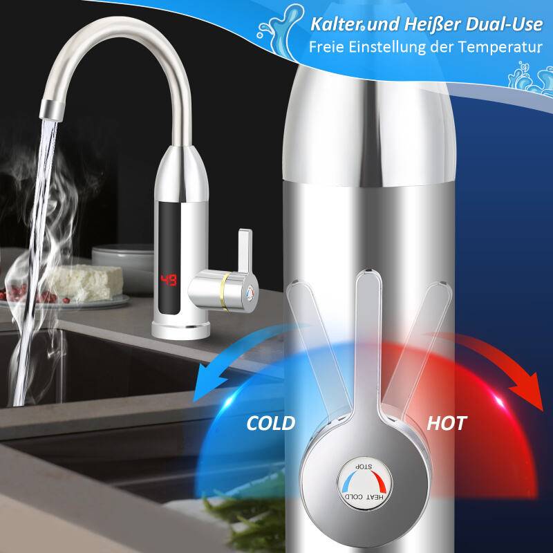 3000W Elektrisch wasserhahn Elektrische Küchenarmatur 360° drehbar