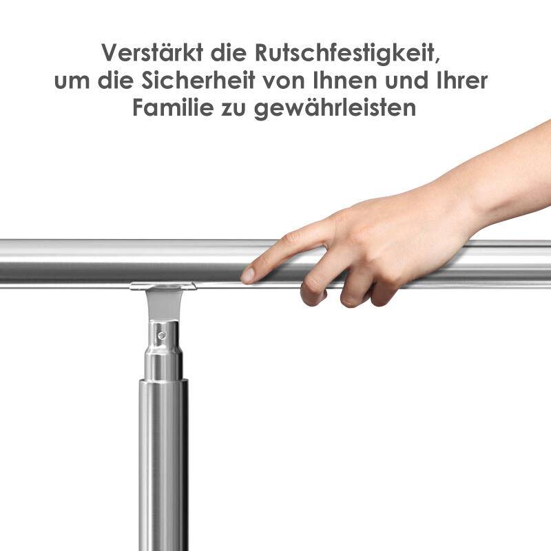 Geländer Treppengeländer Edelstahl Handlauf für Innen und Außen geeignet 80cm mit 4 Querstreben