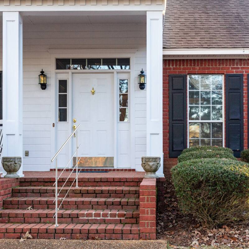 Geländer Treppengeländer Edelstahl Handlauf für Innen und Außen geeignet 80cm mit 3 Querstreben