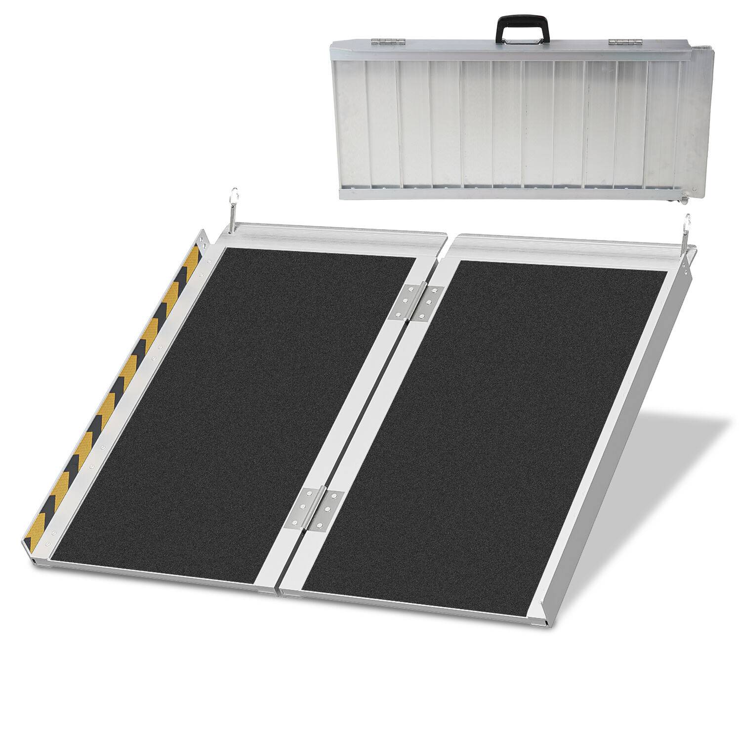 Rollstuhlrampe Rollirampe Kofferrampe Auffahrrampe Auffahrschiene 2x faltbar Aluminium 61cm bis 270kg