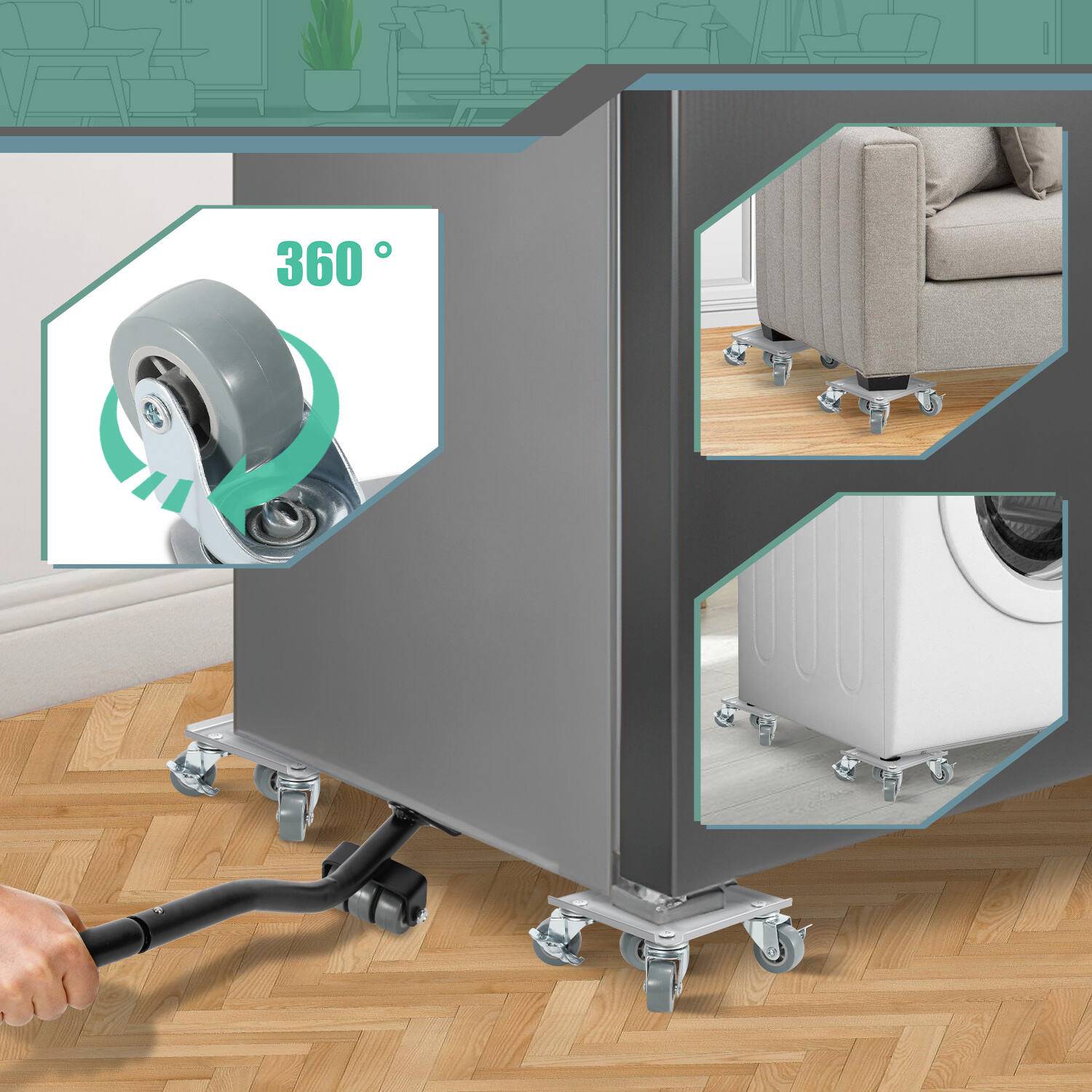 Möbelheber 8 stück Möbelroller 500kg Umzughelfer Möbel Transport Möbelhund Transporthilfe