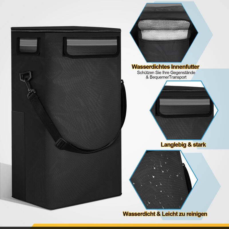 Einkaufstrolley Einkaufswagen klappbar Einkaufswagenklappbar 3+3 Radsystem Leicht Wagen 40 L