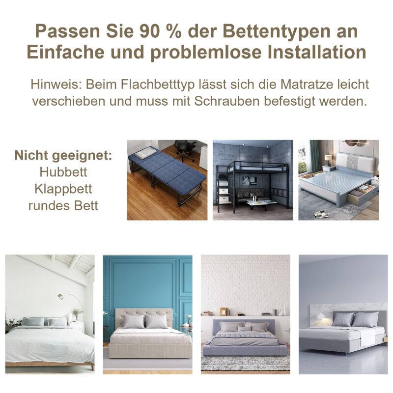 Baby Bettgitter Kinderbettgitter Bettschutzgitter mit Vertikal anhebbar und Einhandbedienung zum Schutz vor Stürzen für Babys und Kinder - 200CM