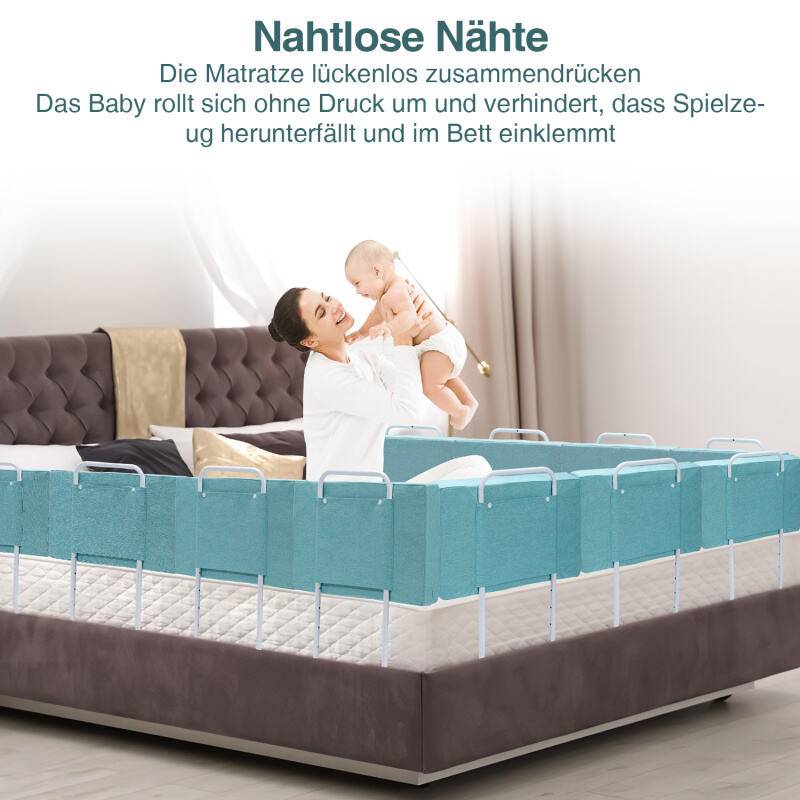 Bettgitter Rausfallschutz Bett Bettschutzgitter für Kinder 5-Loch Höhenverstellbar Kinderbettgitter Sicherheitsschutz für Kleinkinder Babys und Kin