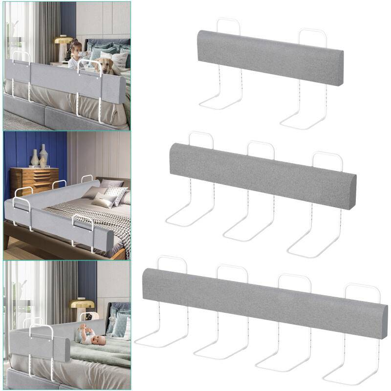 150cm Bettgitter Bettschutzgitter Kinderbettgitter für Kinder Höhenverstellbar 5-Loch Rausfallschutz Babybettgitter für Familienbett und Kinderbett