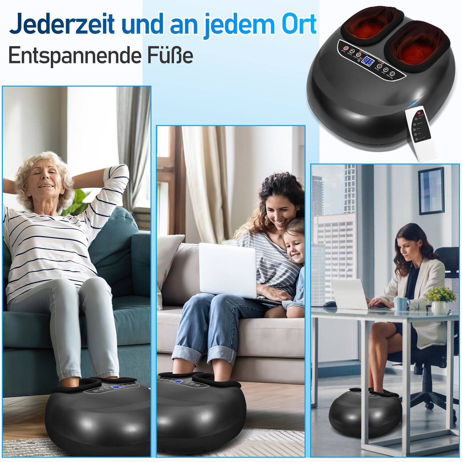 Elektrisches Fußmassagegerät Unterwegs Fernbedienungen Luftkompression Therapie