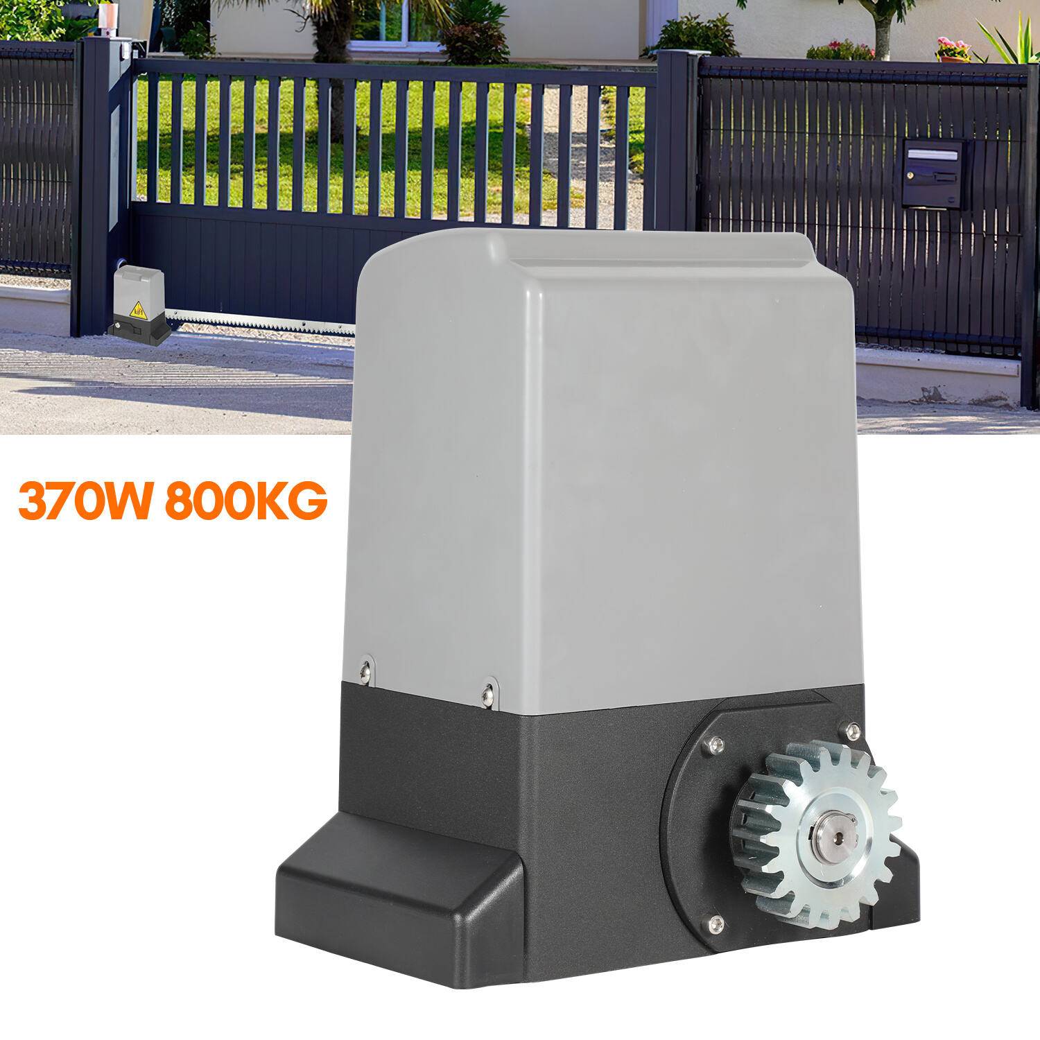Schiebetorantrieb Toröffner 370W Motor Set Automatischer Torantrieb Elektrischer Garagentor Hoftorantrieb bis 800kg Mit Fernbedienung + Schlüssel