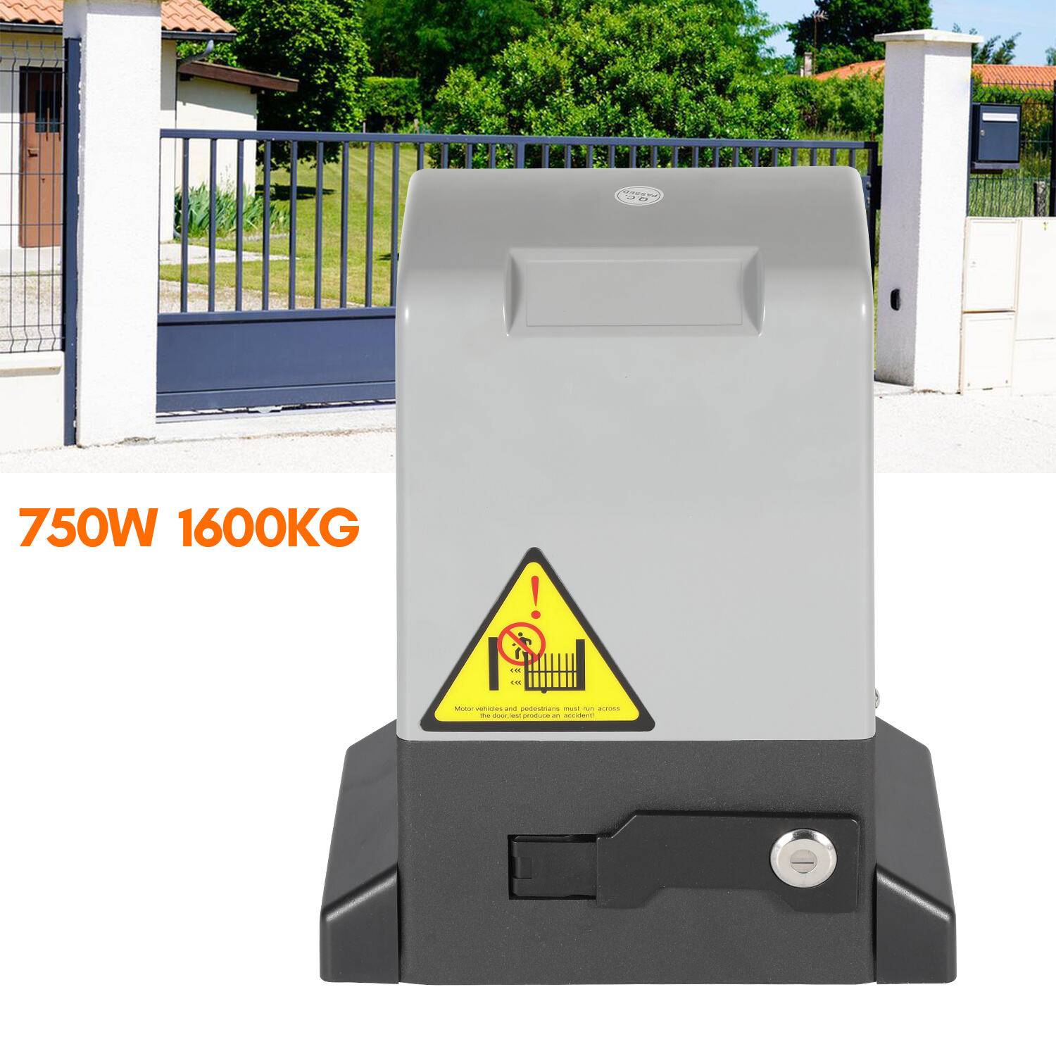 Schiebetorantrieb Toröffner 750W Motor Set bis 1600kg Hoftorantrieb Torantrieb Schiebetor Mit Fernbedienung + Schlüssel