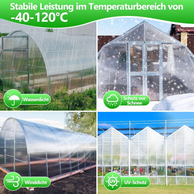 5x Gewächshausplatten Doppelstegplatte Leicht Vielseitig Widerstandsfähig Transparent 8 mm 60,5 x 121 cm