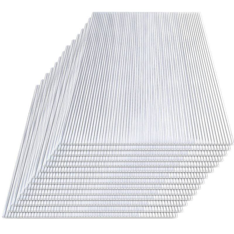 10x Gewächshausplatten Doppelstegplatte Leicht Vielseitig Widerstandsfähig Transparent 8 mm 60,5 x 121 cm