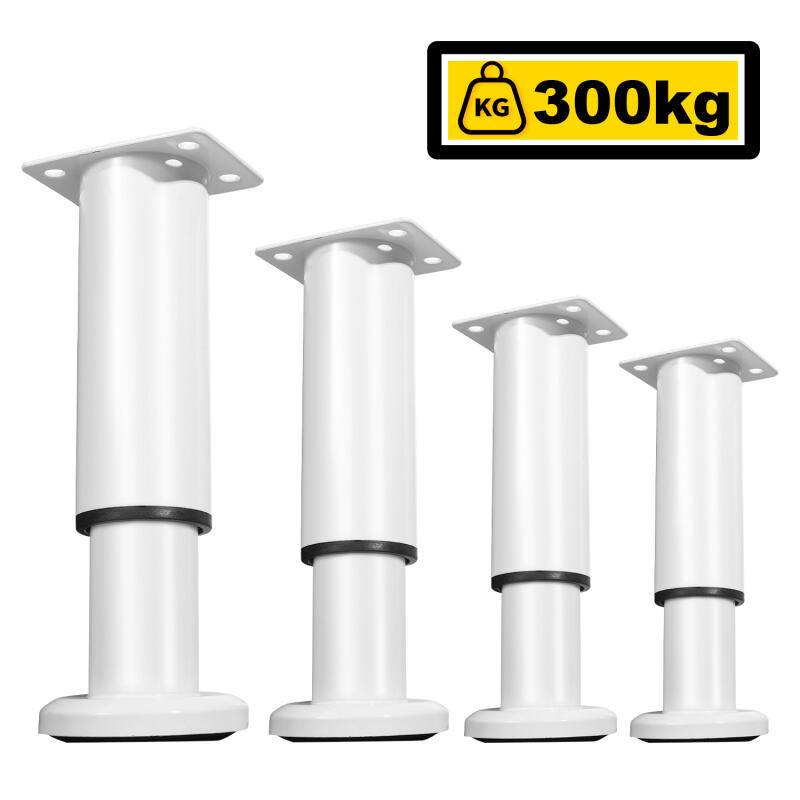 4X Möbelfüße 12-18cm Dehnbar（Weiß） Sockelfüße Stützfuß Schrankfuß Verstellbar Hotel Sockelfüße Füße