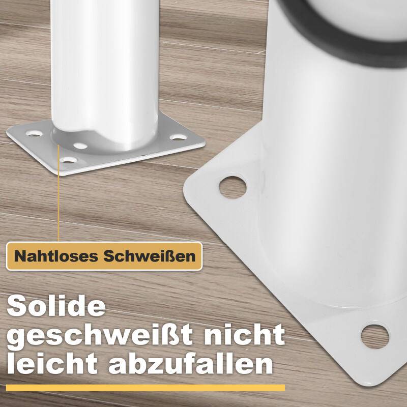 4X Möbelfüße 12-18cm Dehnbar（Weiß） Sockelfüße Stützfuß Schrankfuß Verstellbar Hotel Sockelfüße Füße