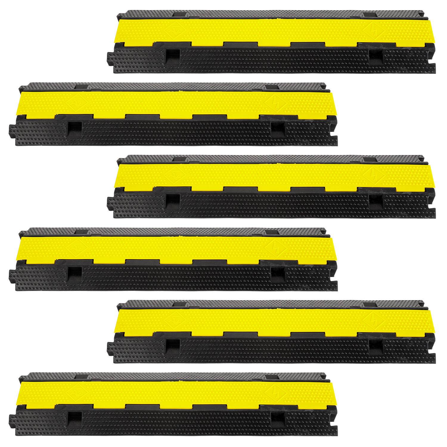 6 Stück Kabelbrücke Rampe 100cm Überfahrbar Seilrampe Kabel LKW/PKW 2 Kanal