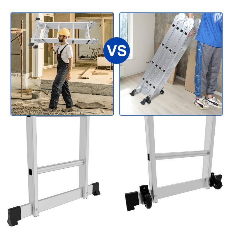 Mehrzweckleiter 7in1 Leiter - Gelenkleiter aus Aluminium - Klapp- & Stehleiter - Anti-Rutsch (4x4 Sprossen)