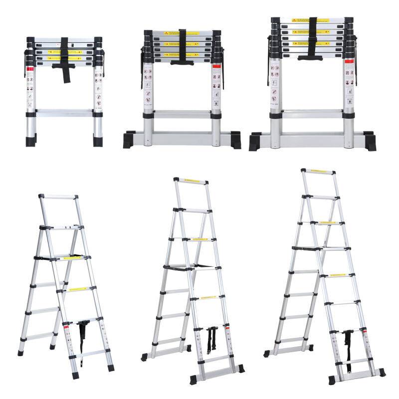 Teleskopleiter Ausziehleiter Klappleiter Stabil Stehleiter 1.4m+1.7m Aluminium