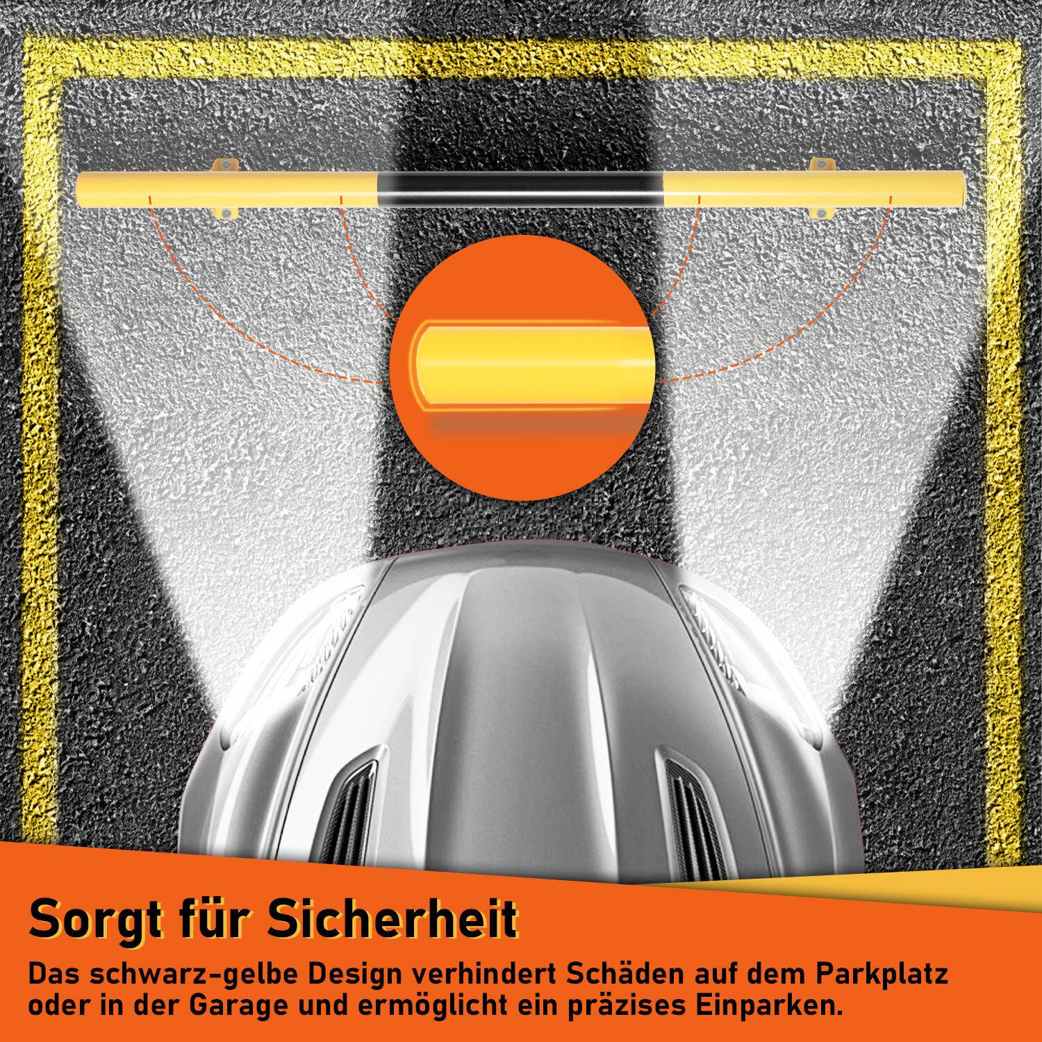 Radstopper Parkstopp Reflexstreifen Ebonite-Hartkautschuk Reflektor Abstand