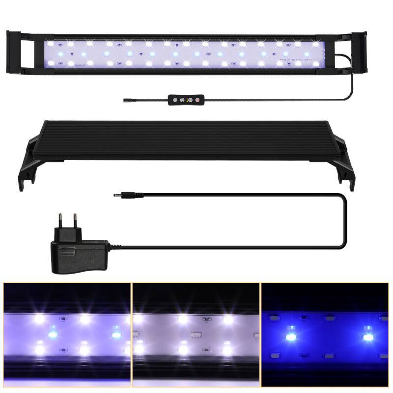 LED Aquarium Lampe 3 Lichtmodi Tank Leuchte Versenkbare Aquarien Beleuchtung mit Timer,50-65cm,16W