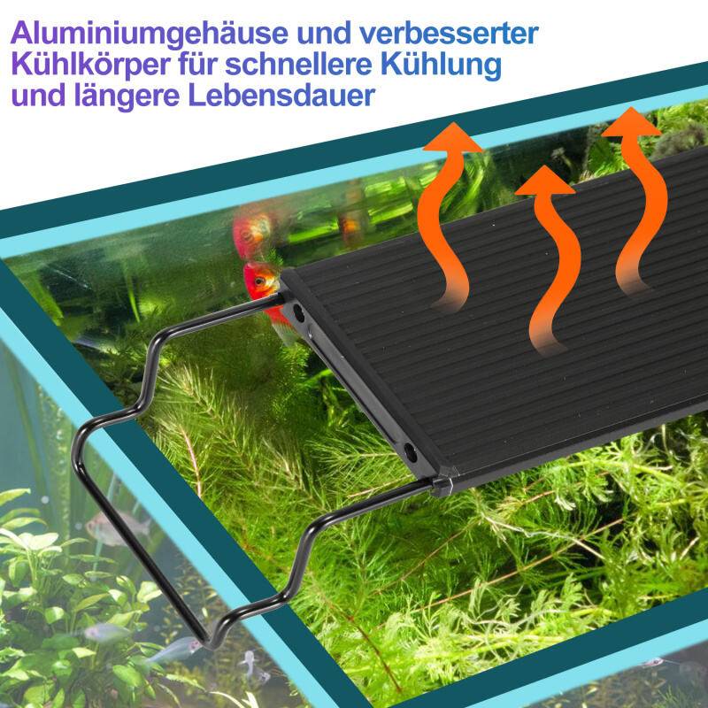 90-110cm LED Aquarium Beleuchtung Fisch Tank Lampe Vollspektrum Pflanzenlicht für Aquarienpflanzen Wachstum