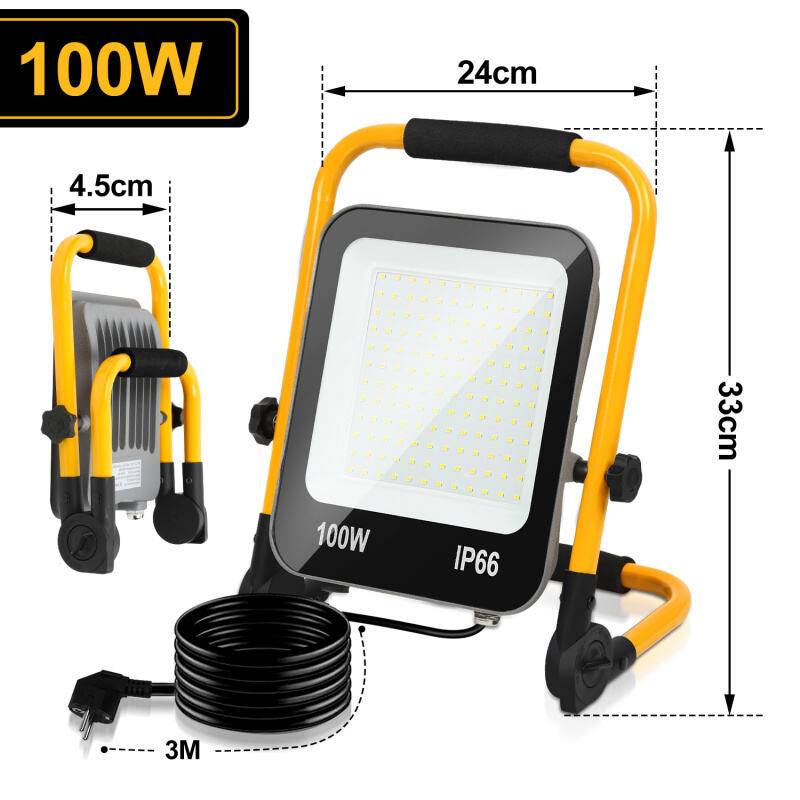 LED Baustrahler Fluter stativ Arbeitsleuchte 6000K LED Fluter Arbeitsscheinwerfer 100W