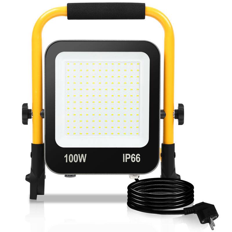 LED Baustrahler Fluter stativ 6000K Austellenlampe LED Fluter Floodlight IP66 100W