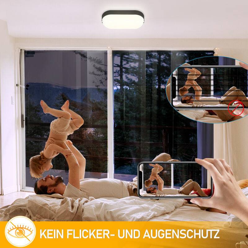 Feuchtraumleuchte LED Deckenleuchte 15W IP54 Werkstattlampe Wasserfest Kellerlampe