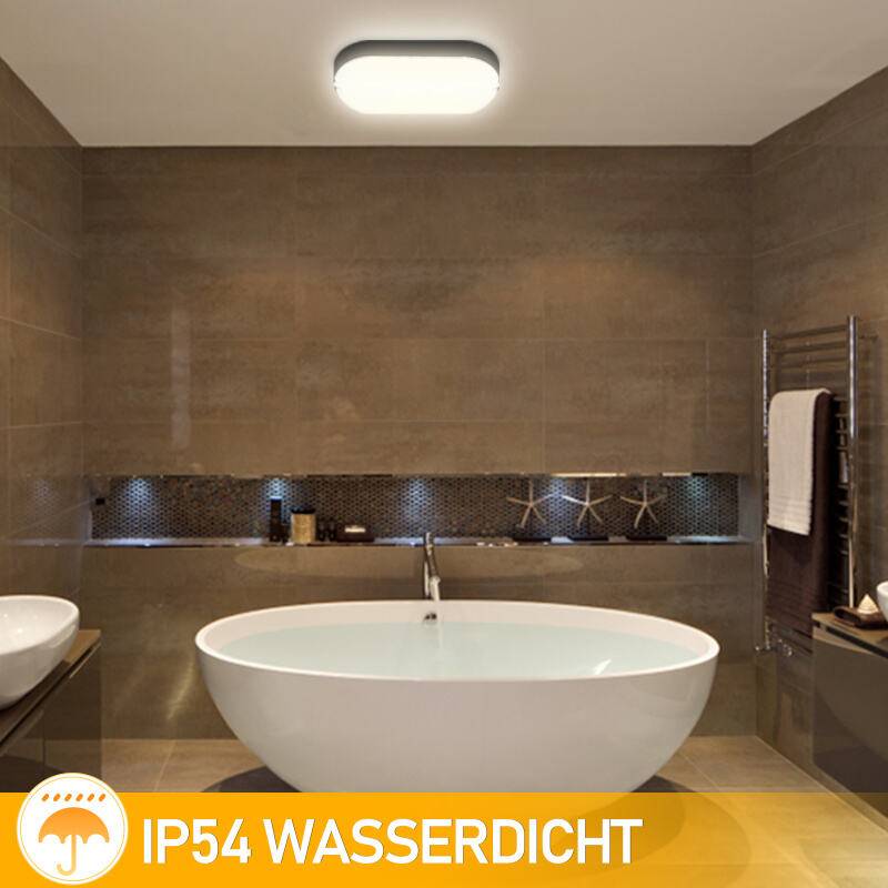 Feuchtraumleuchte LED Deckenleuchte 15W IP54 Werkstattlampe Wasserfest Kellerlampe
