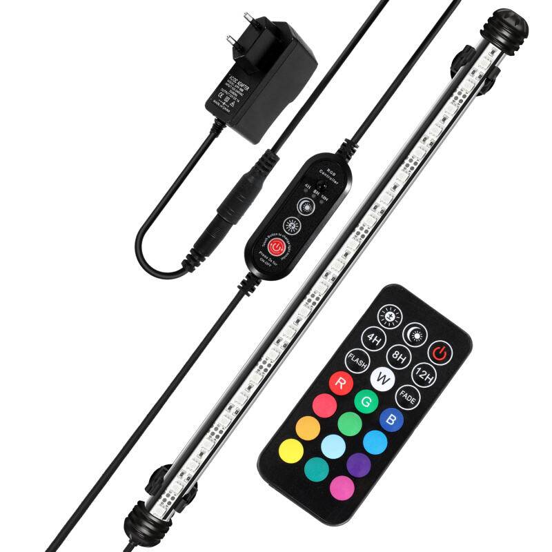 63cm LED Aquarium Beleuchtung IP67 Wasserfest RGB Licht Aufsetzleuchte Dimmbar Fisch Tank Unterwasser Lampe