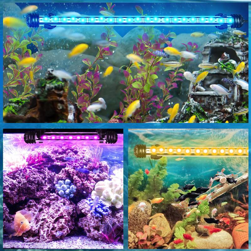 18.5cm LED Aquarium Beleuchtung IP67 Wasserfest RGB Licht Aufsetzleuchte Dimmbar Fisch Tank Unterwasser Lampe