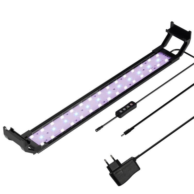45-60cm LED Aquarium Beleuchtung Fisch Tank Lampe Vollspektrum Pflanzenlicht für Aquarienpflanzen Wachstum