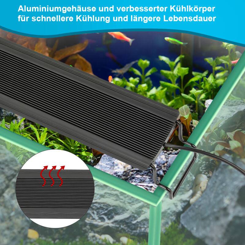 64-90 cm LED Aquarium Lampe Tank Leuchtet Unterwasser Beleuchtung Dimmbar 3 Lichtmodi mit Timer,28W