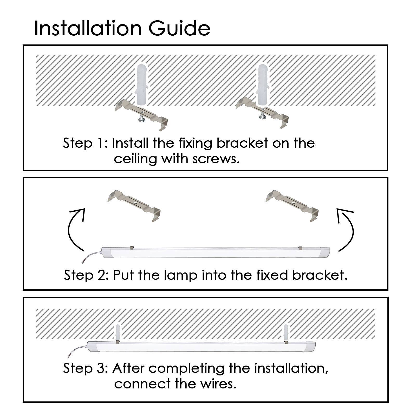 LED Feuchtraumleuchte Wannenleuchte 48W 150cm Deckenleuchte für Garage Lager Feuchtraum Garten Röhre IP65 Tageslicht 4000K