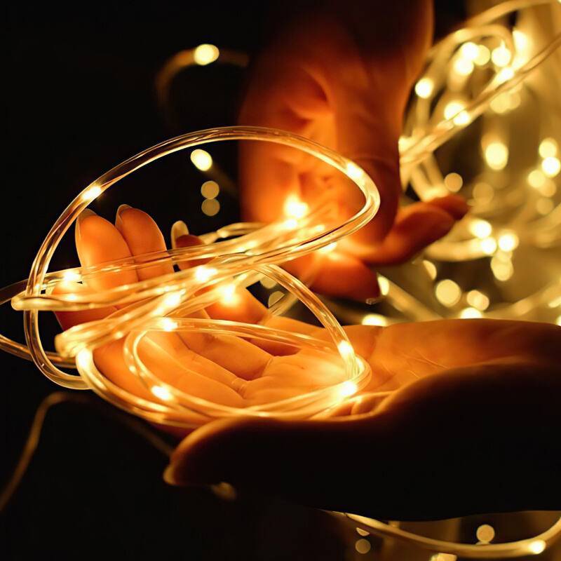 32 M Solar Lichterkette Lichtschlauch LED Lichterkette 8 Lichtmodi Party Garten Innen Außen Deko Weihnachtsbeleuchtung