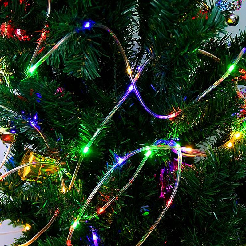 12 M Solar Lichterkette Lichtschlauch LED Lichterkette 8 Lichtmodi Party Garten Innen Außen Deko Weihnachtsbeleuchtung