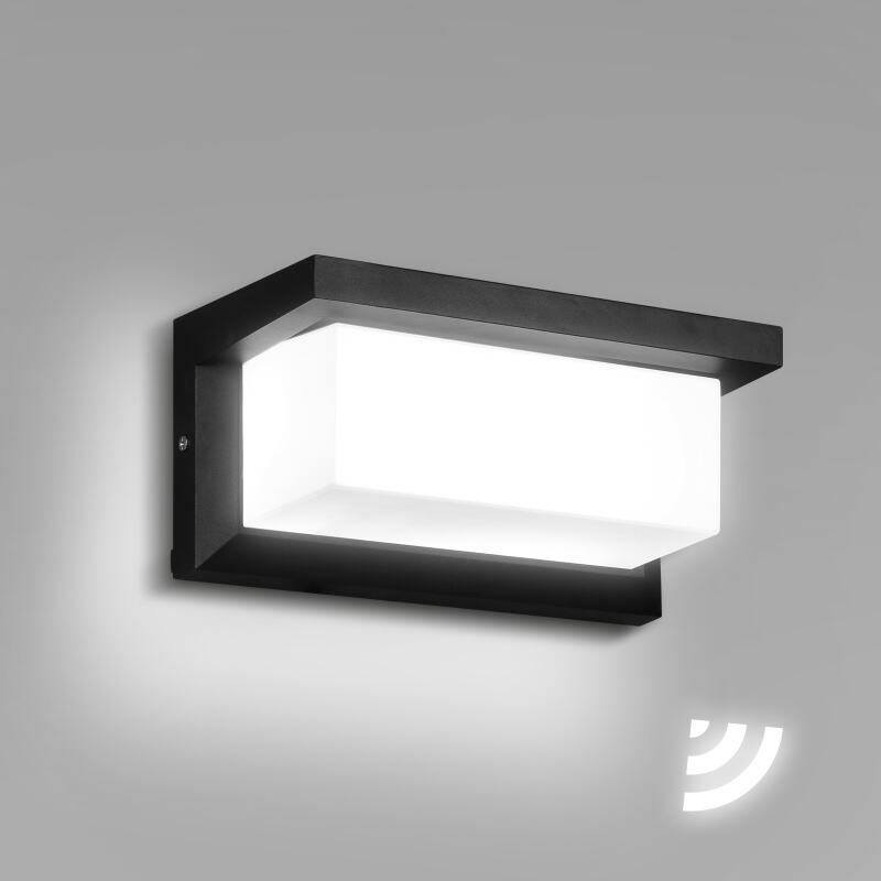 LED Wandleuchte mit Bewegungsmelder 18W Moderne Außenwandleuchte Aluminium Wandlampe eckige Außenlampe für Terrasse/Hof/Haustür Kaltweiß