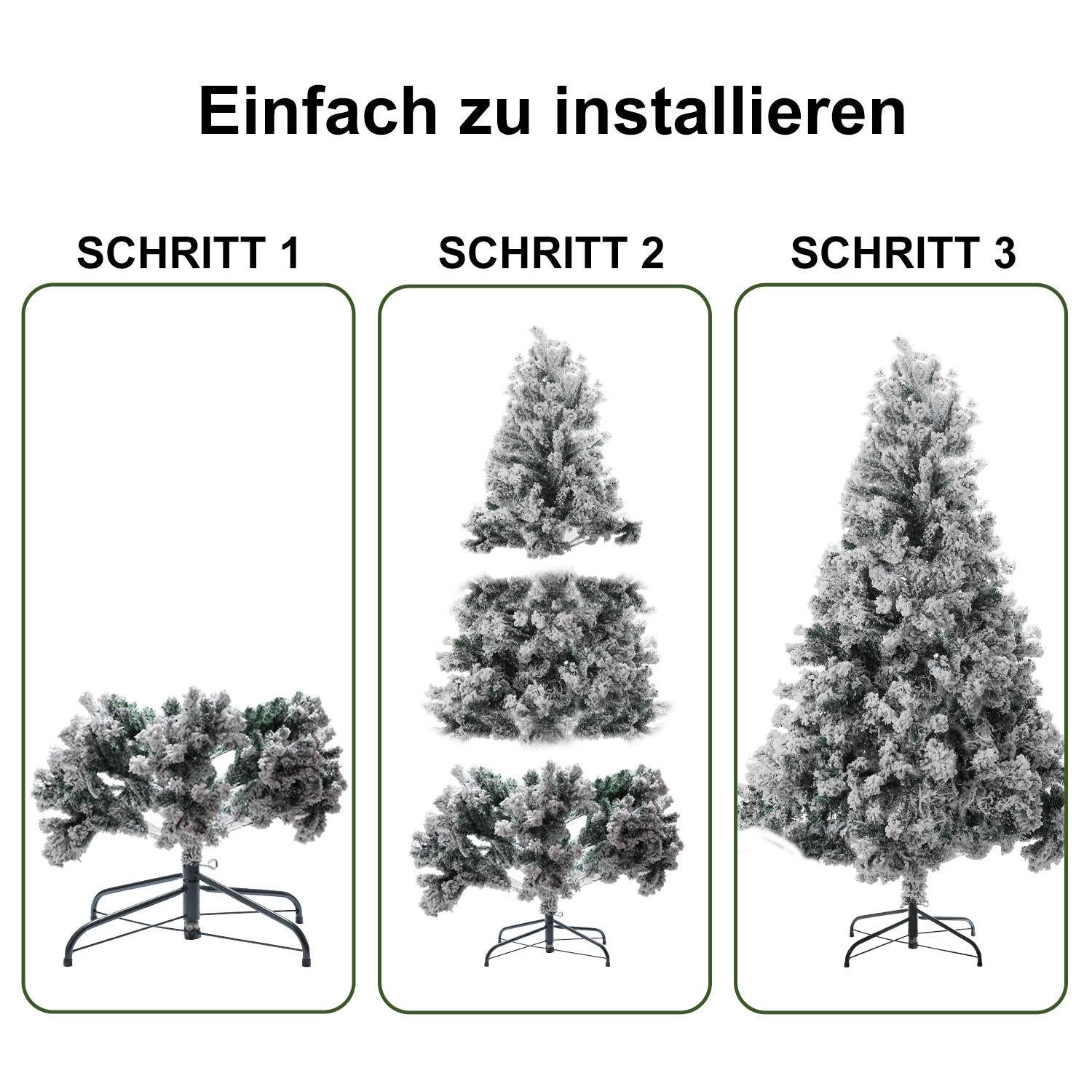 Weihnachtsbaum Beflockung Schneestaub Weihnachtsdekoration Kunstbaum 150cm mit Schneestaub