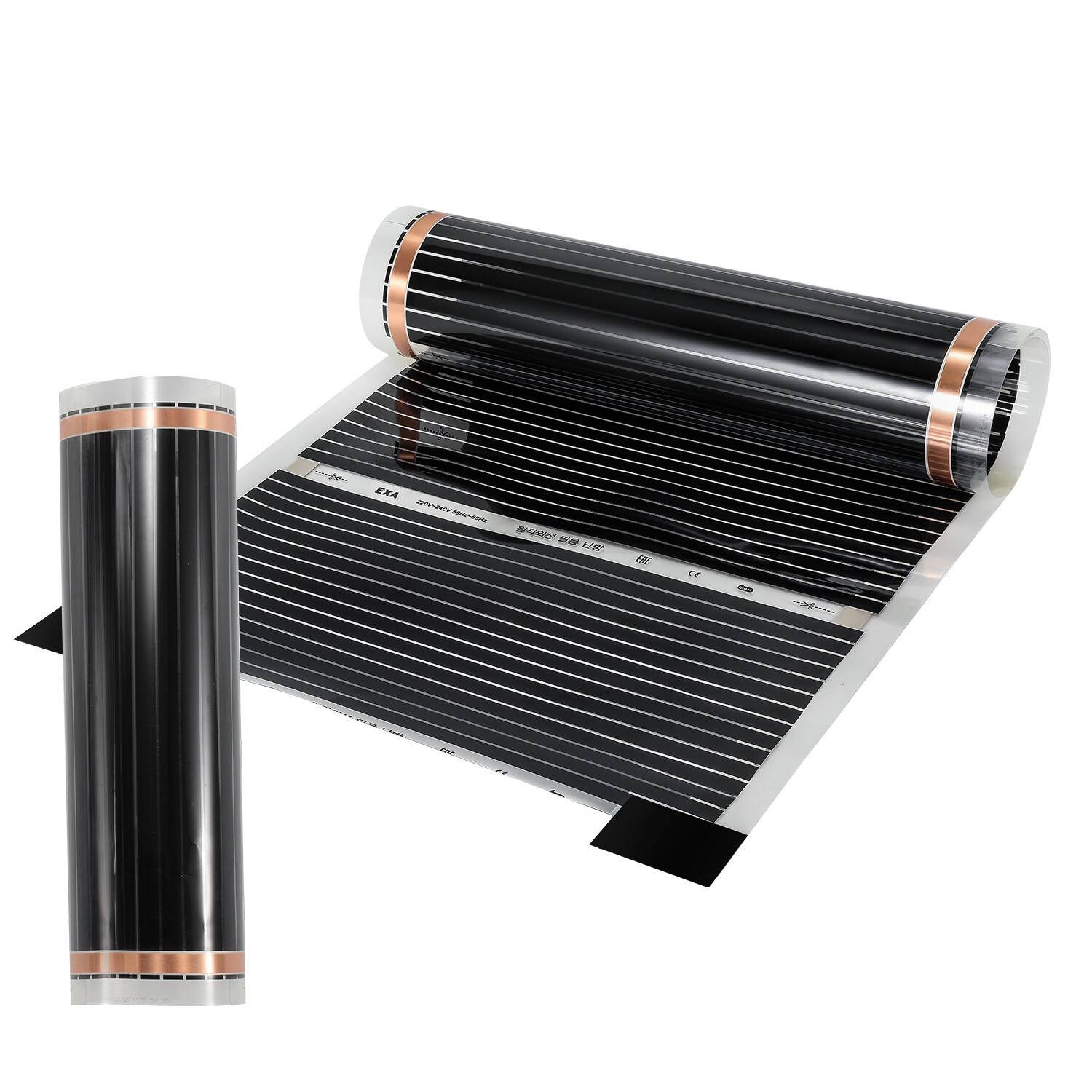 220W/m2, Heizfolie Infrarot-Elektroheizung, Fußbodenheizung, Größe der Einzelstücke: Länge 2,0 m, Breit 0,5 m (2㎡)