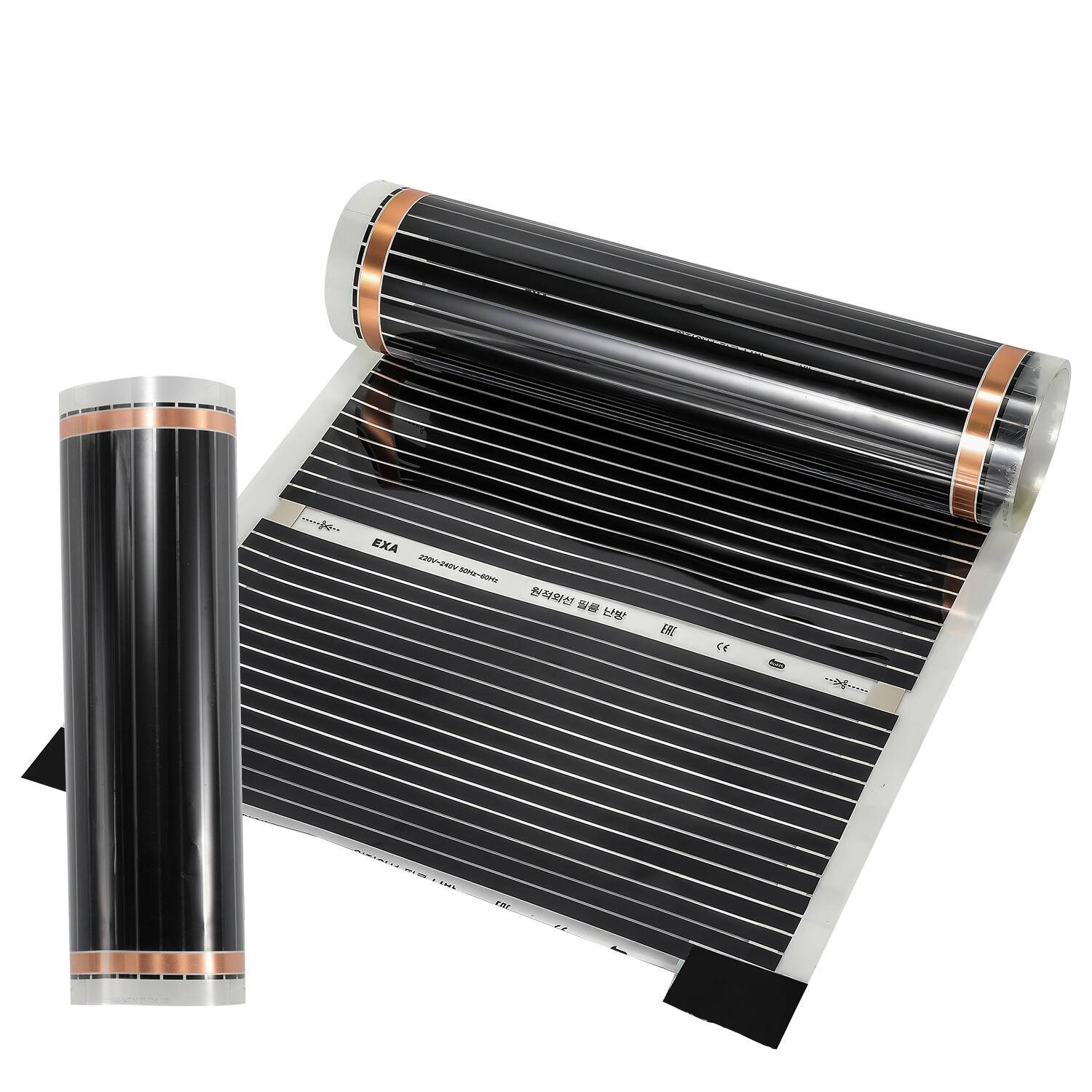 220W/m2, Heizfolie Infrarot-Elektroheizung, Fußbodenheizung, Größe der Einzelstücke: Länge 2,0 m, Breit 0,5 m (3㎡)