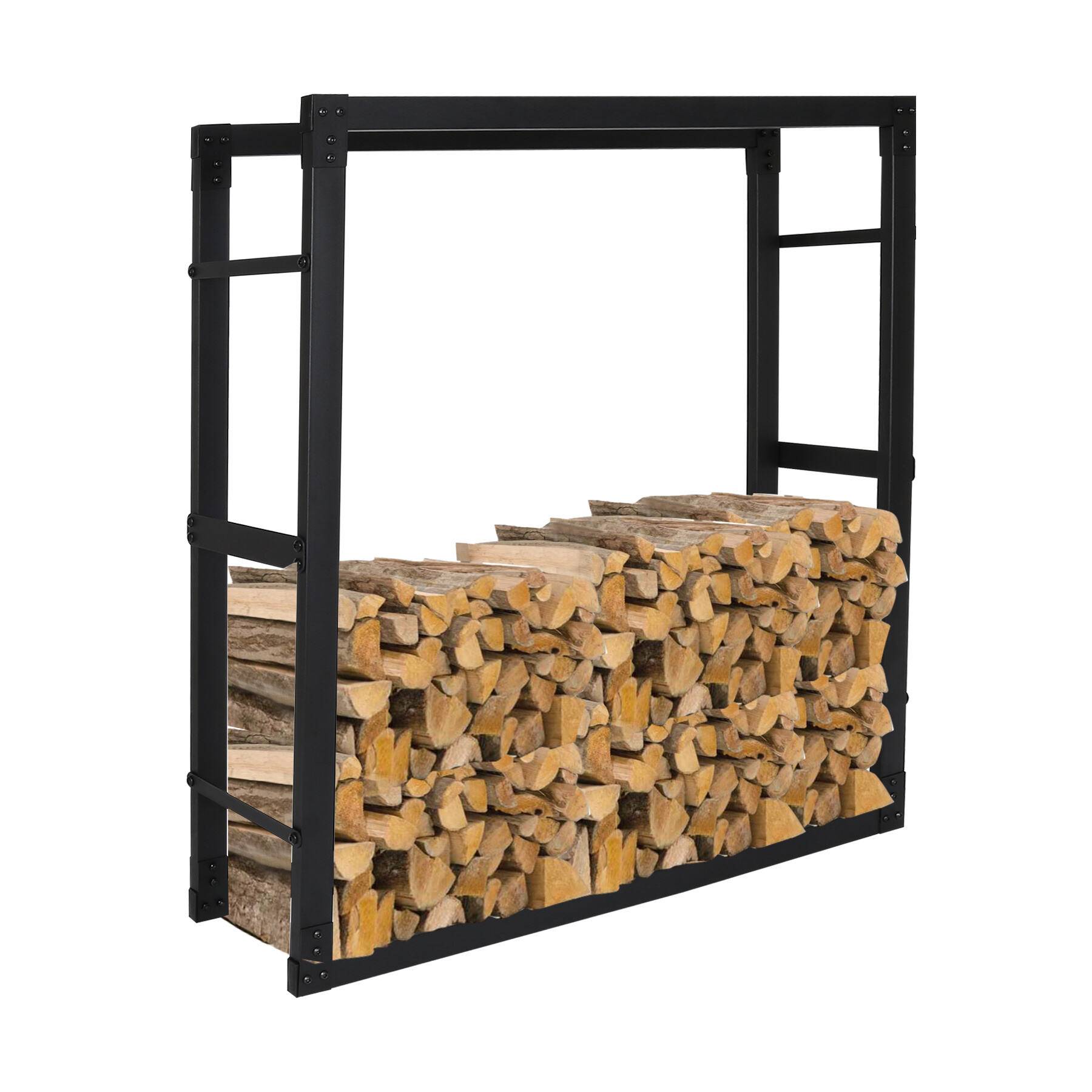 Kaminholzregal 100 x 25 x 100 cm Brennholzregal Kaminholzständer Metall Stapelhilfe