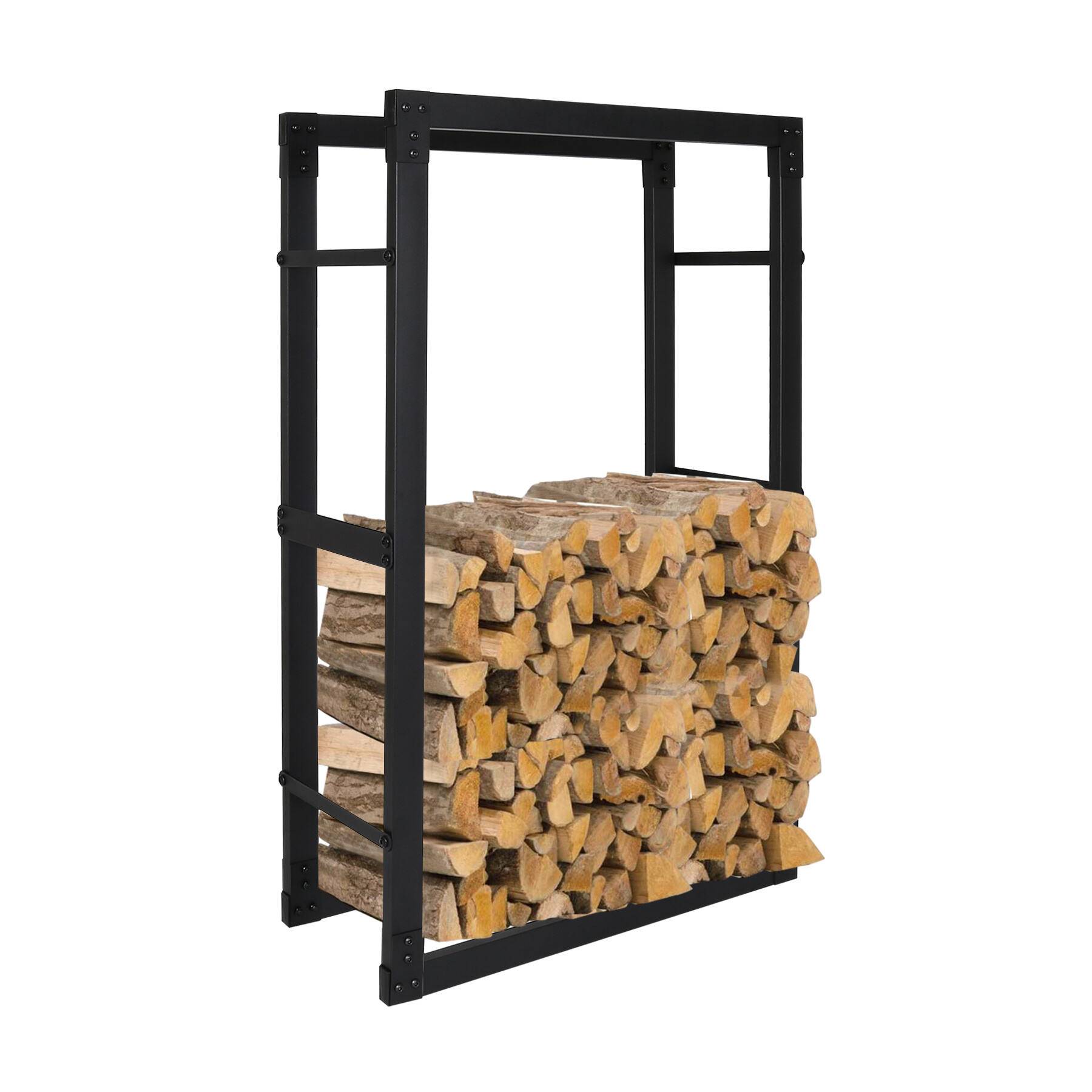 Kaminholzregal 150 x 25 x 80 cm Brennholzregal Kaminholzständer Metall Stapelhilfe