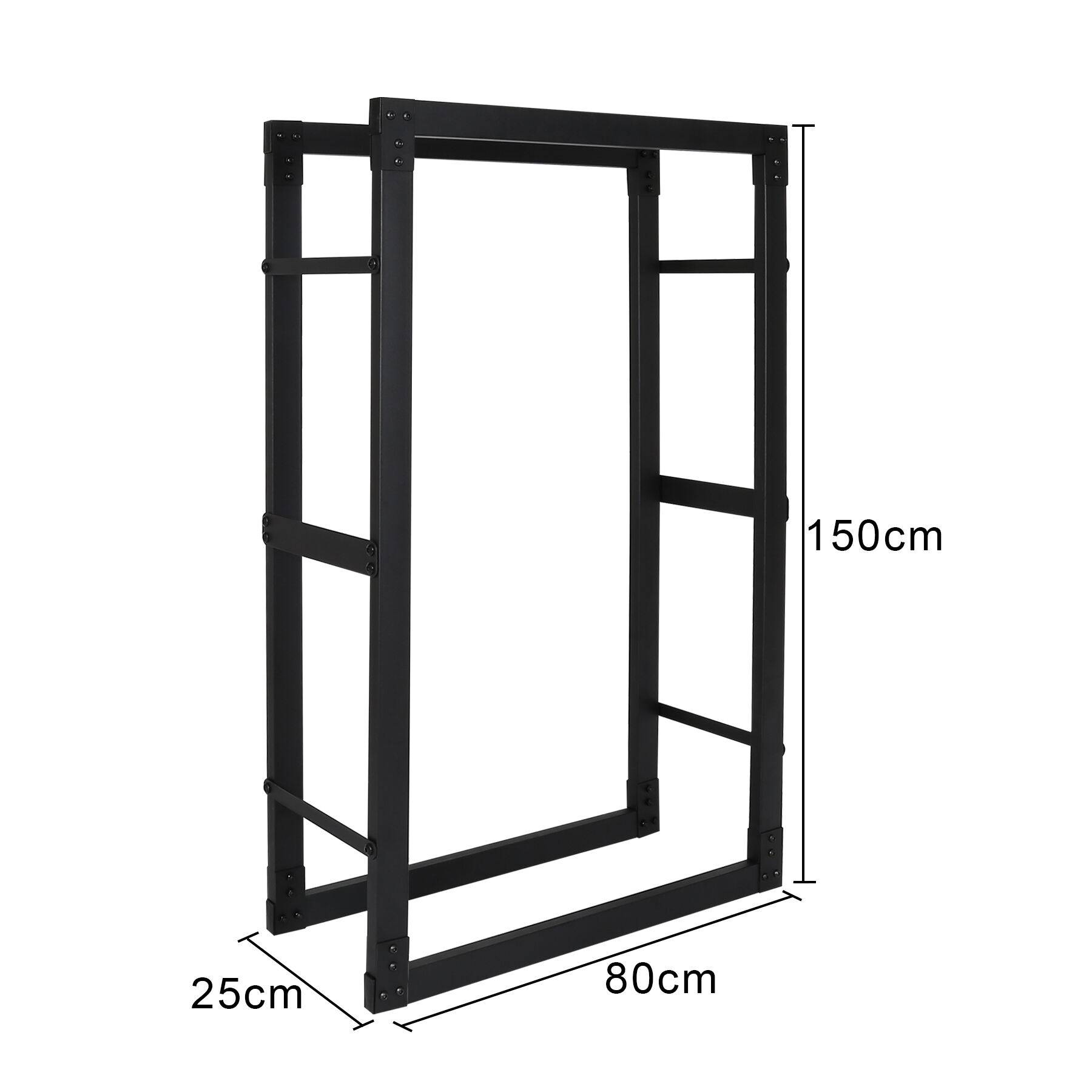 Kaminholzregal 150 x 25 x 80 cm Brennholzregal Kaminholzständer Metall Stapelhilfe