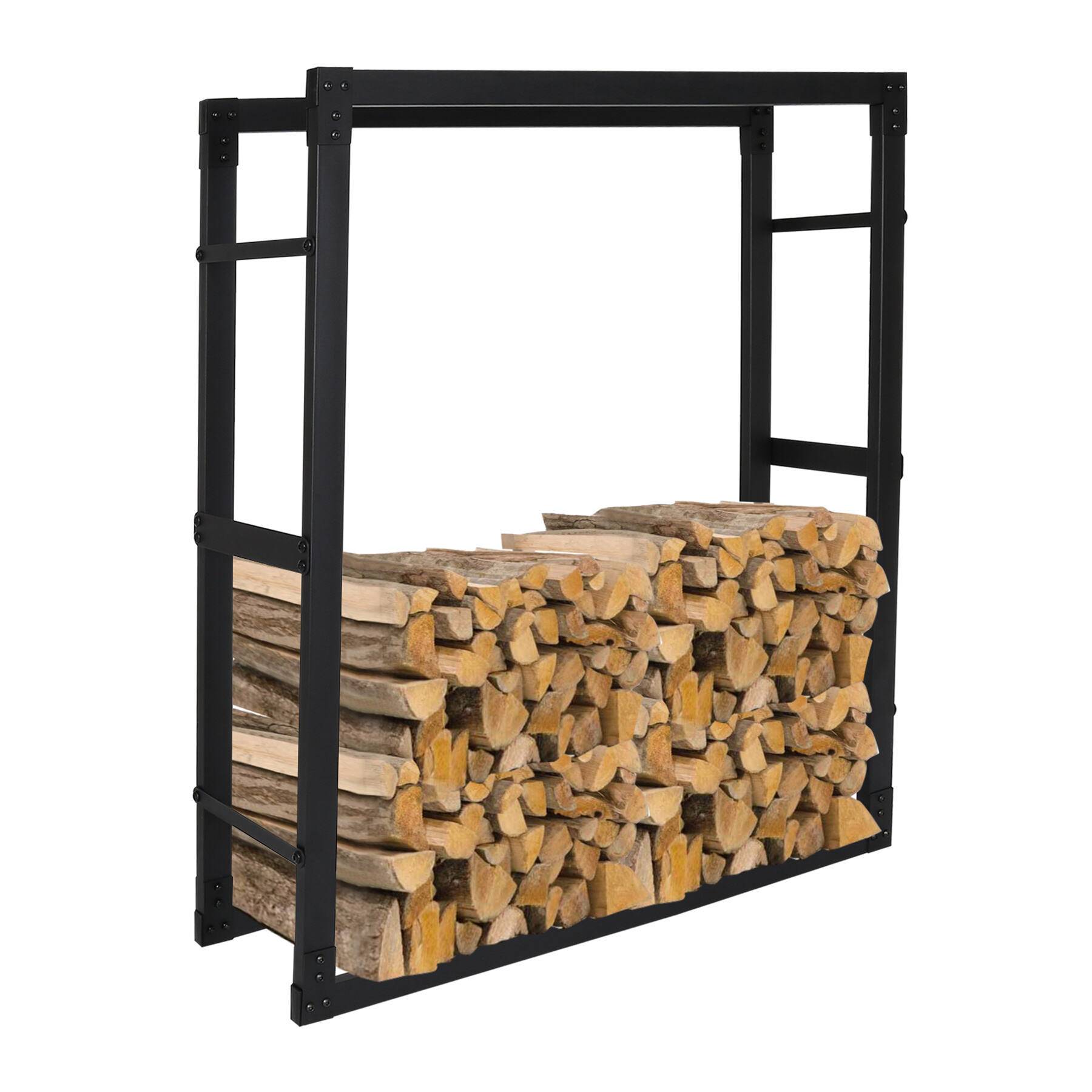 Kaminholzregal 150 x 25 x 100 cm Brennholzregal Kaminholzständer Metall Stapelhilfe