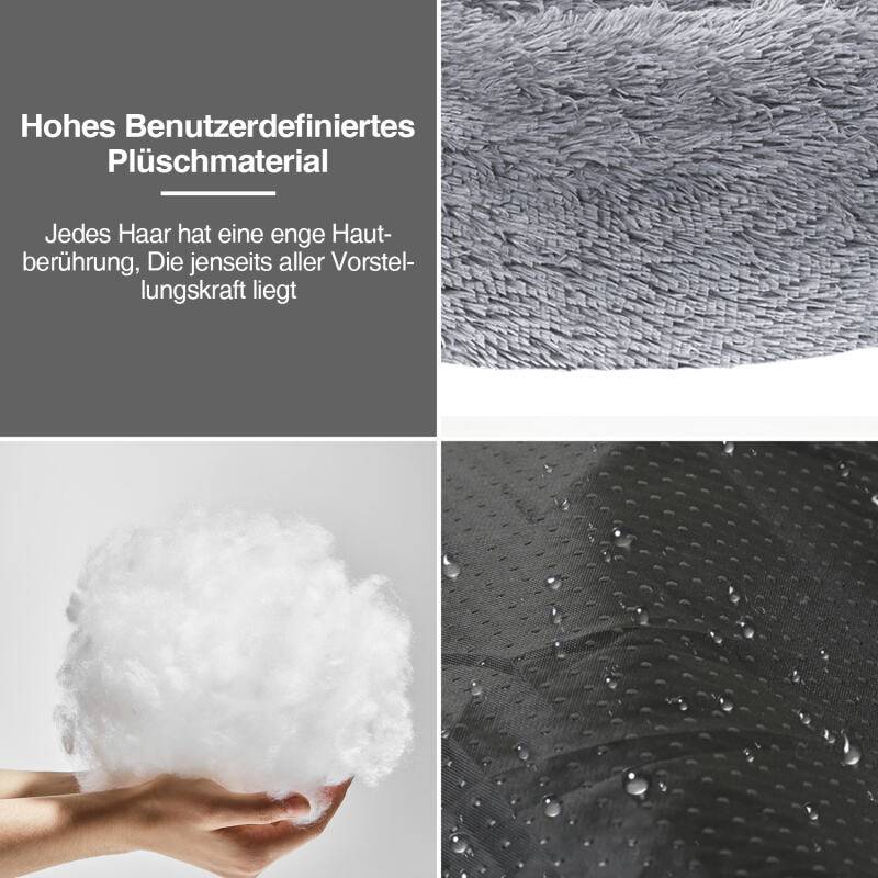 Hundebett Plüsch Schlafplatz Hundekissen Katzenbett Waschbares rutschfestes komfortables 60cm Hellgrau