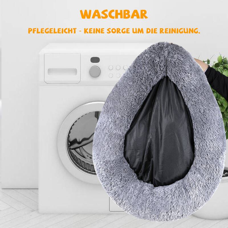 Hundebett Plüsch Schlafplatz Hundekissen Katzenbett Waschbares rutschfestes komfortables 80cm Hellgrau
