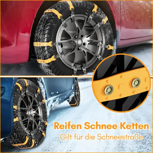 Schneeketten 10 Stück Auto Anti-Rutsch Spikes Universal Reifenketten für Reifenbreite 175-295 mm für meisten PKW LKW SUV Schneeketten 10 Stück Auto Anti-Rutsch Spikes Universal Reifenketten für Reifenbreite 175-295 mm für meisten PKW LKW SUV
