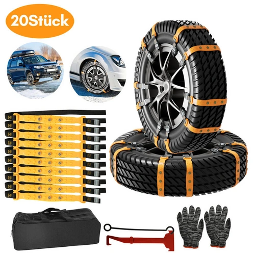 Schneeketten 20 Stück Auto Anti-Rutsch Universal Reifenketten für Reifenbreite 175-295 mm für meisten PKW LKW SUV Schneeketten 20 Stück Auto Anti-Rutsch Universal Reifenketten für Reifenbreite 175-295 mm für meisten PKW LKW SUV