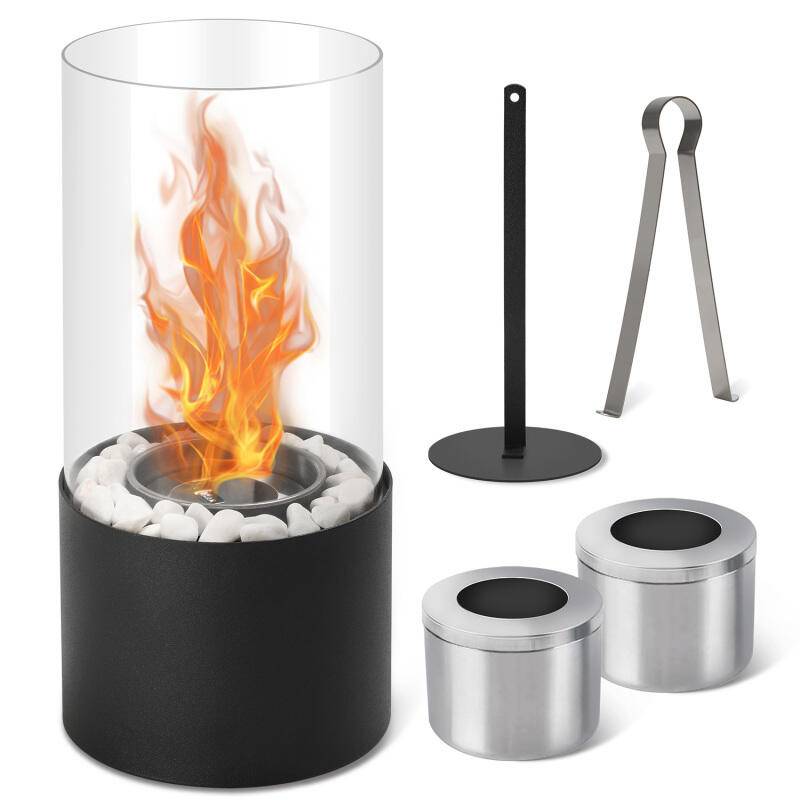 Tischkamin Bioethanol Tischfeuer Glaskamin Dekokamin Höhe 26 cm