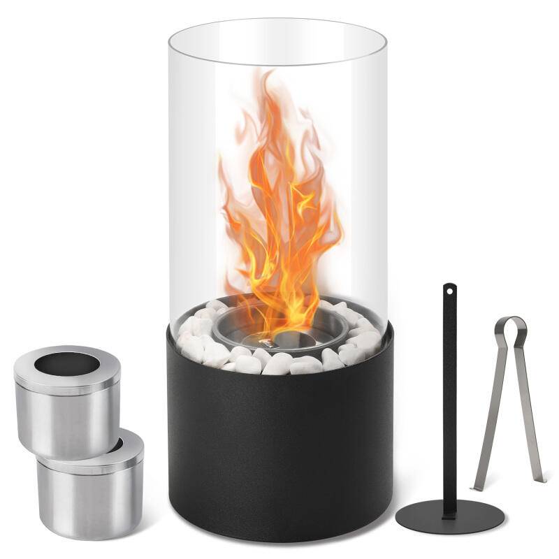 Tischkamin H 26cm Tischfeuer mit Löschstab Bio Ethanol Dekokamin Tischfeuer, Tisch-Dekofeuer