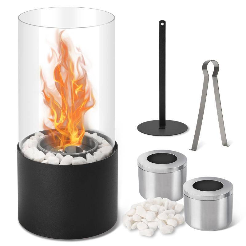 Tischkamin Rund Tischkamin Bioethanol Dekokamin Dekofeuer Feuerschale für Indoor und Outdoor