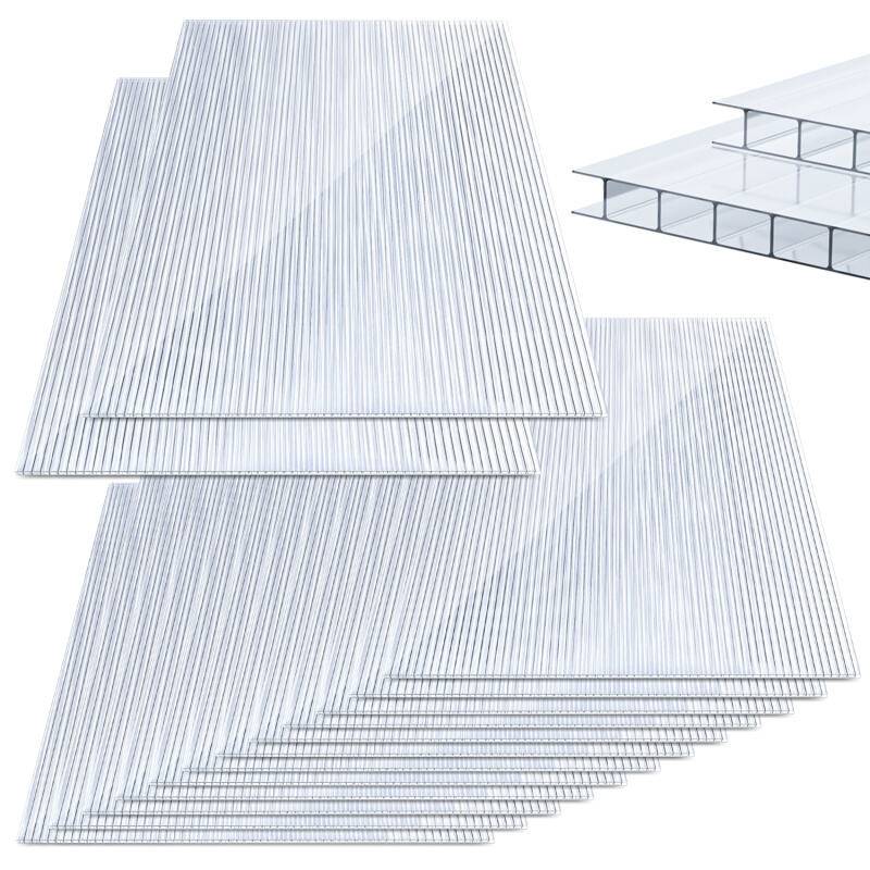 10x Polycarbonat Hohlkammerstegplatten 8mm Doppelstegplatte 1210x605 Stegplatte Gewächshausplatte